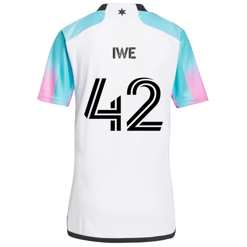 Niño Camiseta Emmanuel Iwe #42 Blanco Azul Negro 2ª Equipación 2024/25 La Camisa México