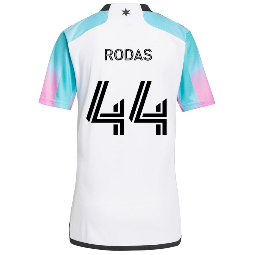 Niño Camiseta Geremy Rodas #44 Blanco Azul Negro 2ª Equipación 2024/25 La Camisa México