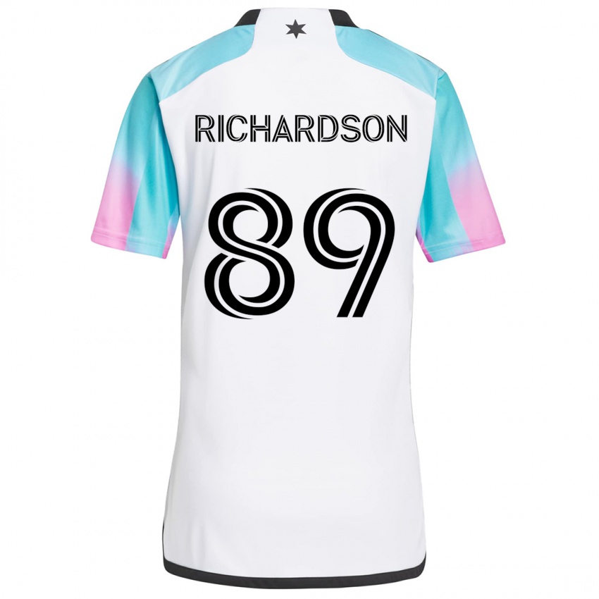 Niño Camiseta Nick Richardson #89 Blanco Azul Negro 2ª Equipación 2024/25 La Camisa México