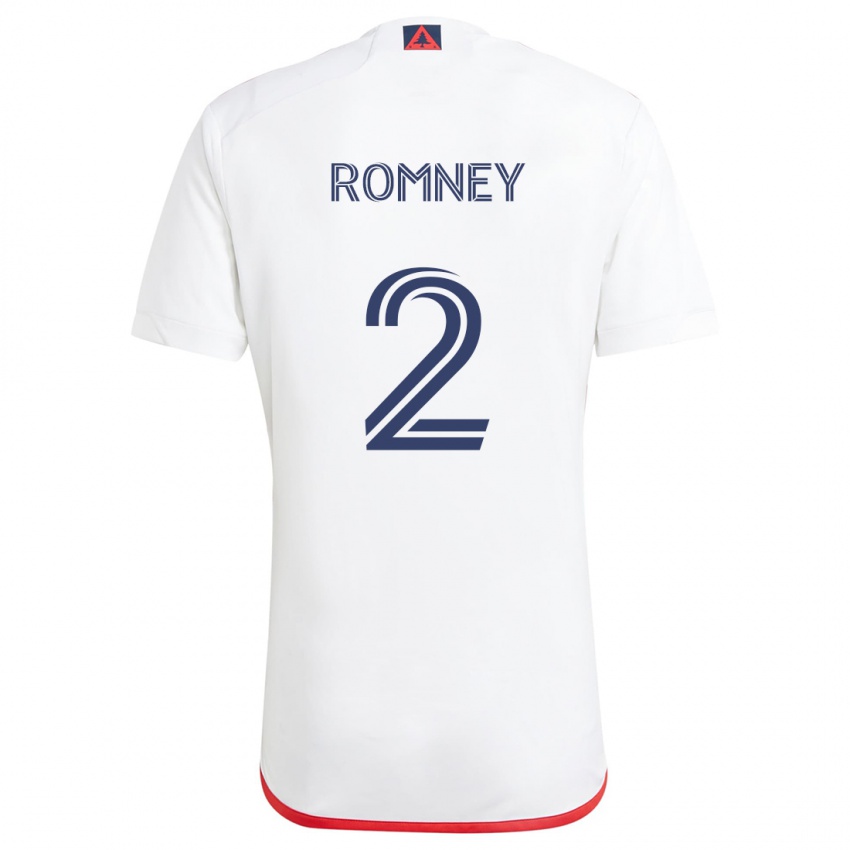 Niño Camiseta Dave Romney #2 Blanco Rojo 2ª Equipación 2024/25 La Camisa México