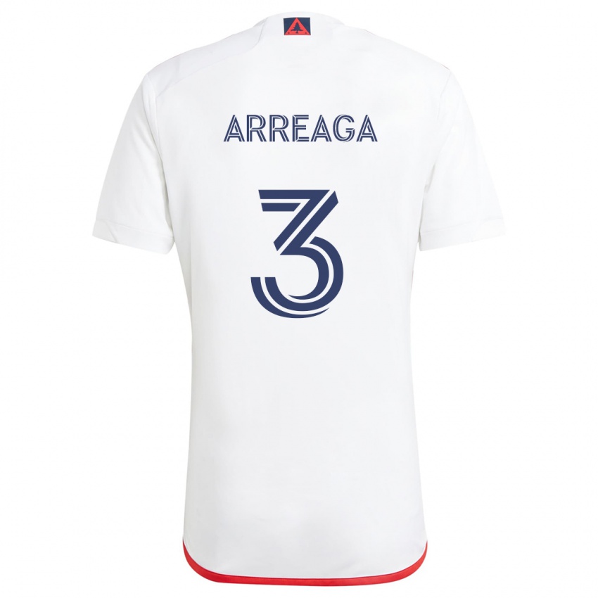 Niño Camiseta Xavier Arreaga #3 Blanco Rojo 2ª Equipación 2024/25 La Camisa México