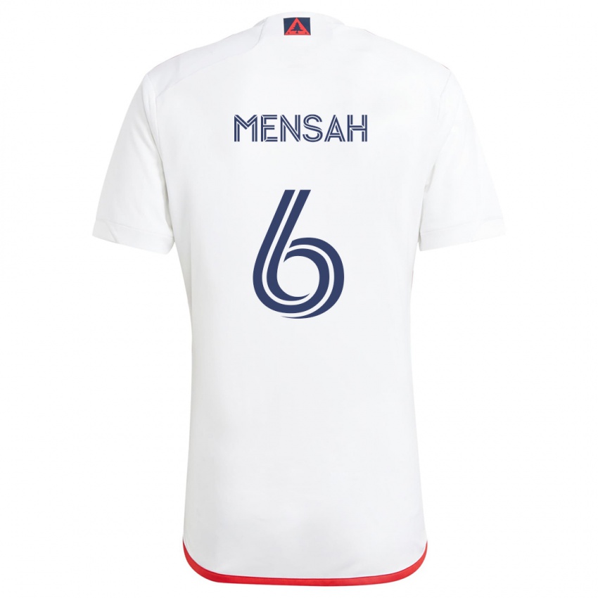 Niño Camiseta Jonathan Mensah #6 Blanco Rojo 2ª Equipación 2024/25 La Camisa México