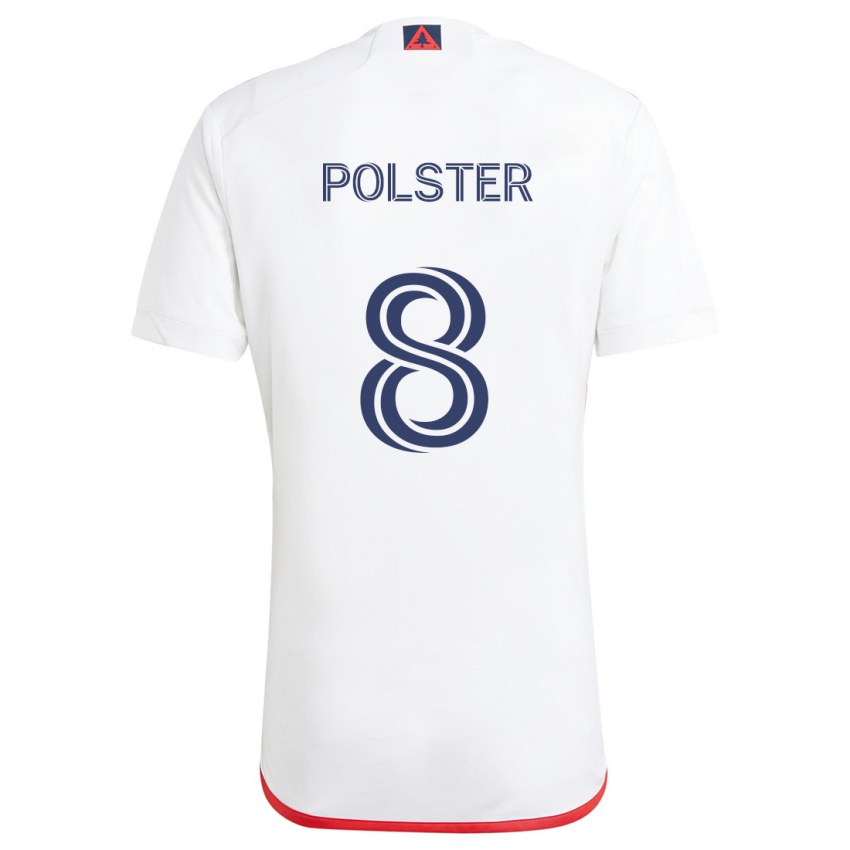 Niño Camiseta Matt Polster #8 Blanco Rojo 2ª Equipación 2024/25 La Camisa México