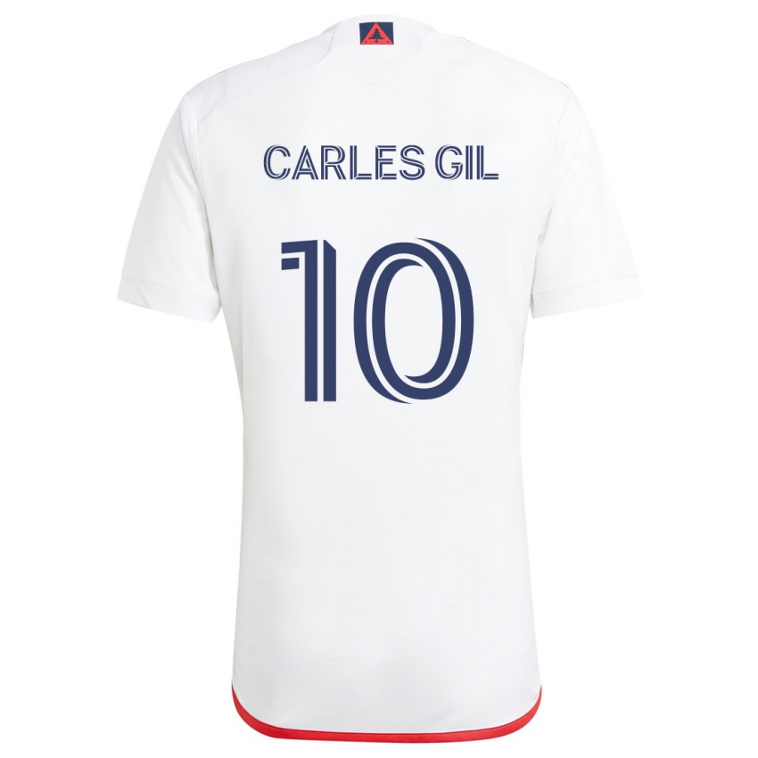 Niño Camiseta Carles Gil #10 Blanco Rojo 2ª Equipación 2024/25 La Camisa México