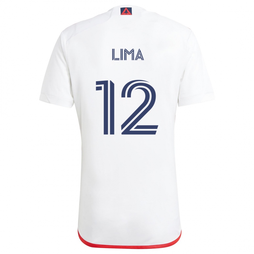 Niño Camiseta Nick Lima #12 Blanco Rojo 2ª Equipación 2024/25 La Camisa México