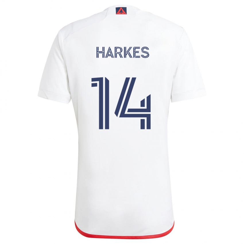 Niño Camiseta Ian Harkes #14 Blanco Rojo 2ª Equipación 2024/25 La Camisa México