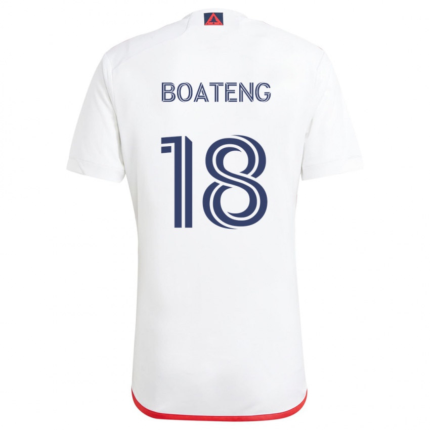 Niño Camiseta Emmanuel Boateng #18 Blanco Rojo 2ª Equipación 2024/25 La Camisa México