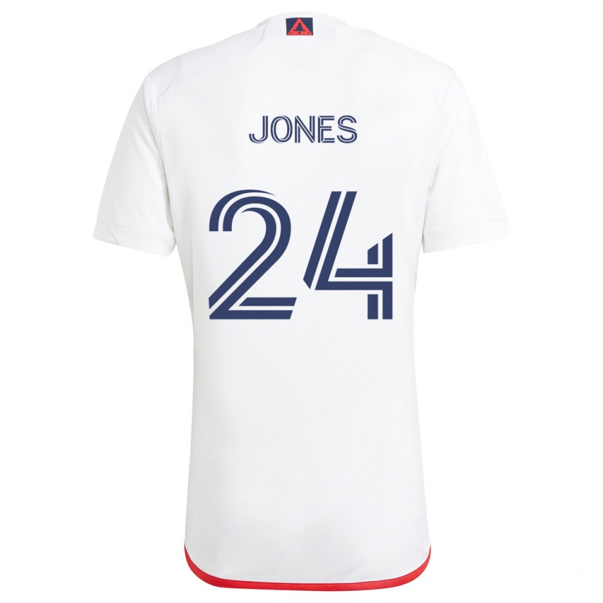 Niño Camiseta Dejuan Jones #24 Blanco Rojo 2ª Equipación 2024/25 La Camisa México