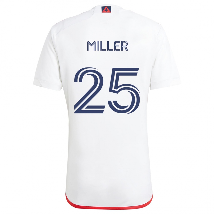 Niño Camiseta Peyton Miller #25 Blanco Rojo 2ª Equipación 2024/25 La Camisa México