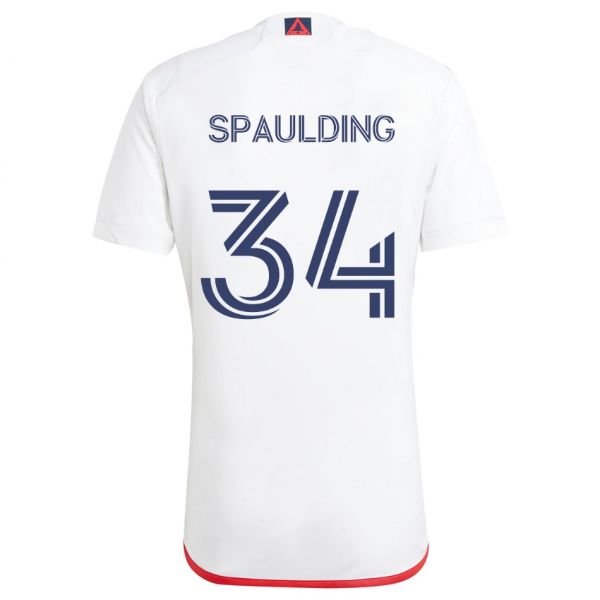 Niño Camiseta Ryan Spaulding #34 Blanco Rojo 2ª Equipación 2024/25 La Camisa México