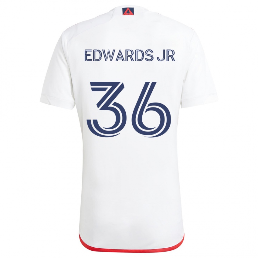 Niño Camiseta Earl Edwards Jr. #36 Blanco Rojo 2ª Equipación 2024/25 La Camisa México