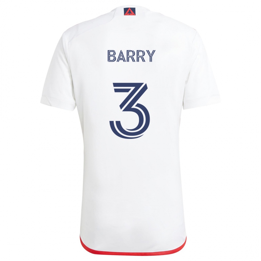 Niño Camiseta Hesron Barry #3 Blanco Rojo 2ª Equipación 2024/25 La Camisa México