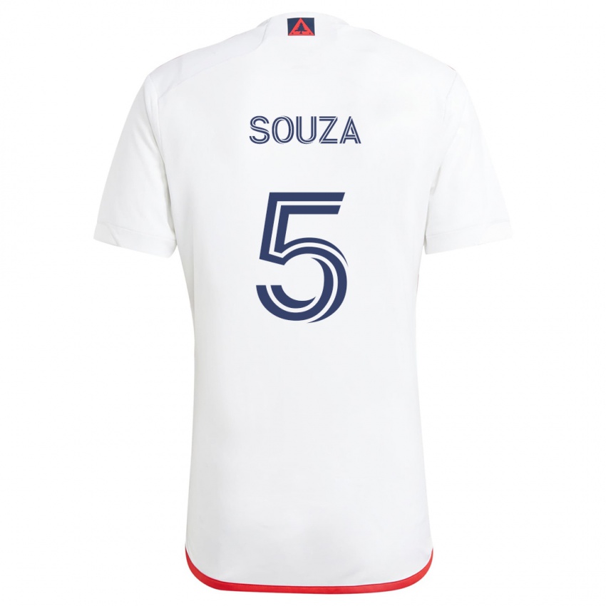 Niño Camiseta Victor Souza #5 Blanco Rojo 2ª Equipación 2024/25 La Camisa México