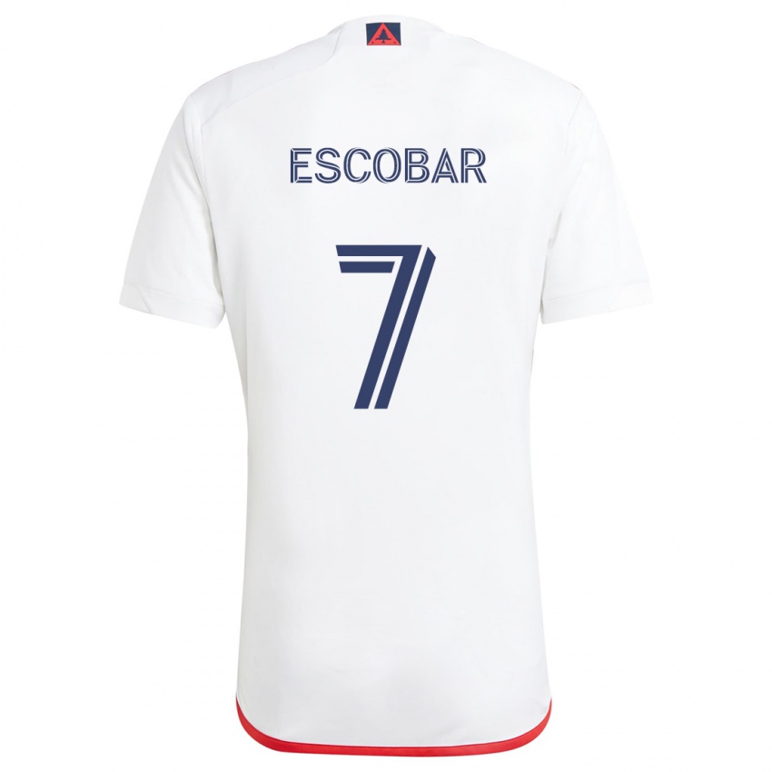 Niño Camiseta Olger Escobar #7 Blanco Rojo 2ª Equipación 2024/25 La Camisa México