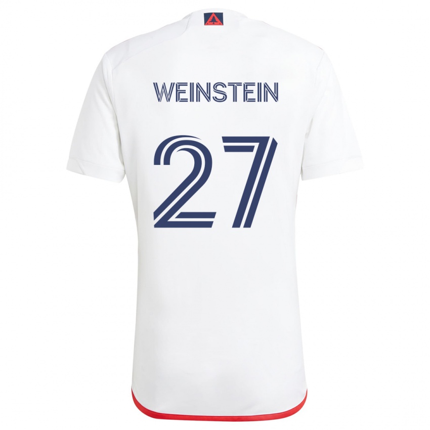 Niño Camiseta Max Weinstein #27 Blanco Rojo 2ª Equipación 2024/25 La Camisa México