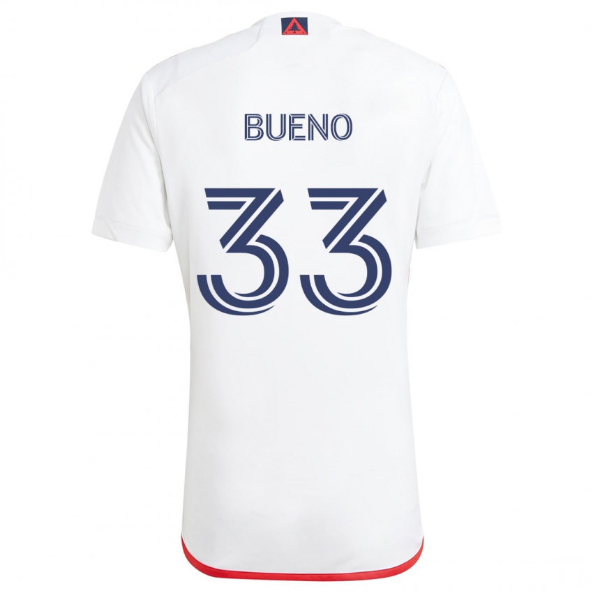 Niño Camiseta Brandonn Bueno #33 Blanco Rojo 2ª Equipación 2024/25 La Camisa México