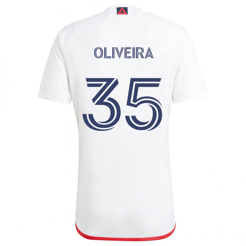 Niño Camiseta Cristiano Oliveira #35 Blanco Rojo 2ª Equipación 2024/25 La Camisa México