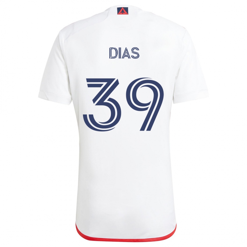 Niño Camiseta Marcos Dias #39 Blanco Rojo 2ª Equipación 2024/25 La Camisa México