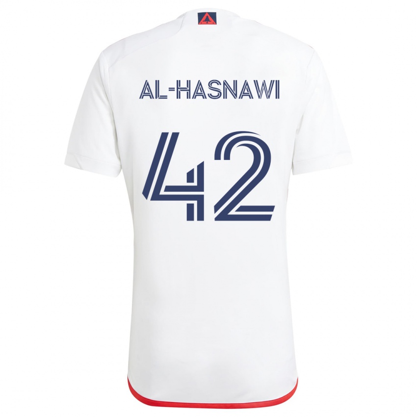 Niño Camiseta Moshtaba Al-Hasnawi #42 Blanco Rojo 2ª Equipación 2024/25 La Camisa México