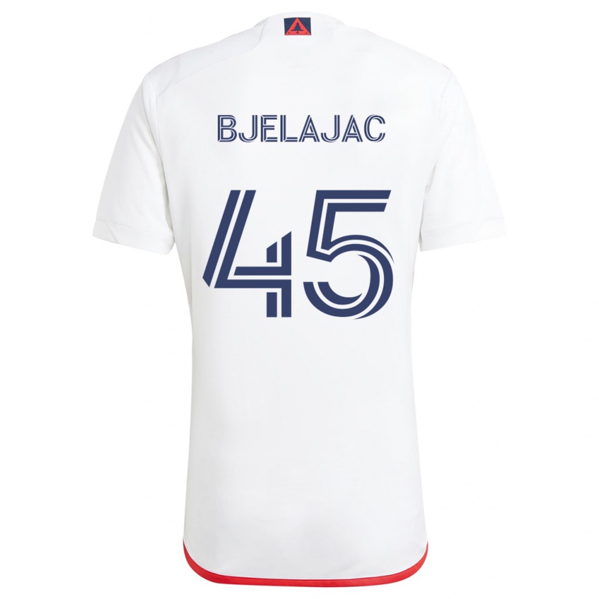 Niño Camiseta Andrej Bjelajac #45 Blanco Rojo 2ª Equipación 2024/25 La Camisa México