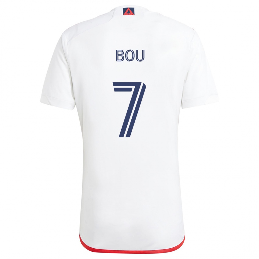 Niño Camiseta Gustavo Bou #7 Blanco Rojo 2ª Equipación 2024/25 La Camisa México