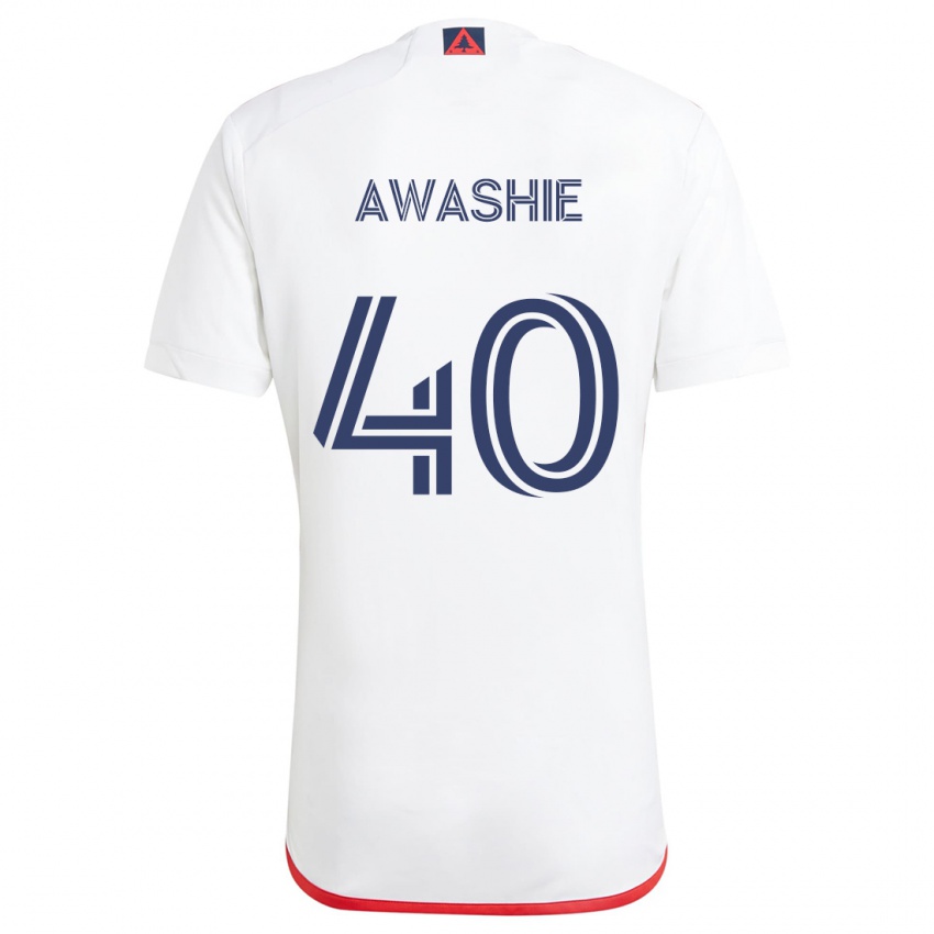 Niño Camiseta Ben Awashie #40 Blanco Rojo 2ª Equipación 2024/25 La Camisa México