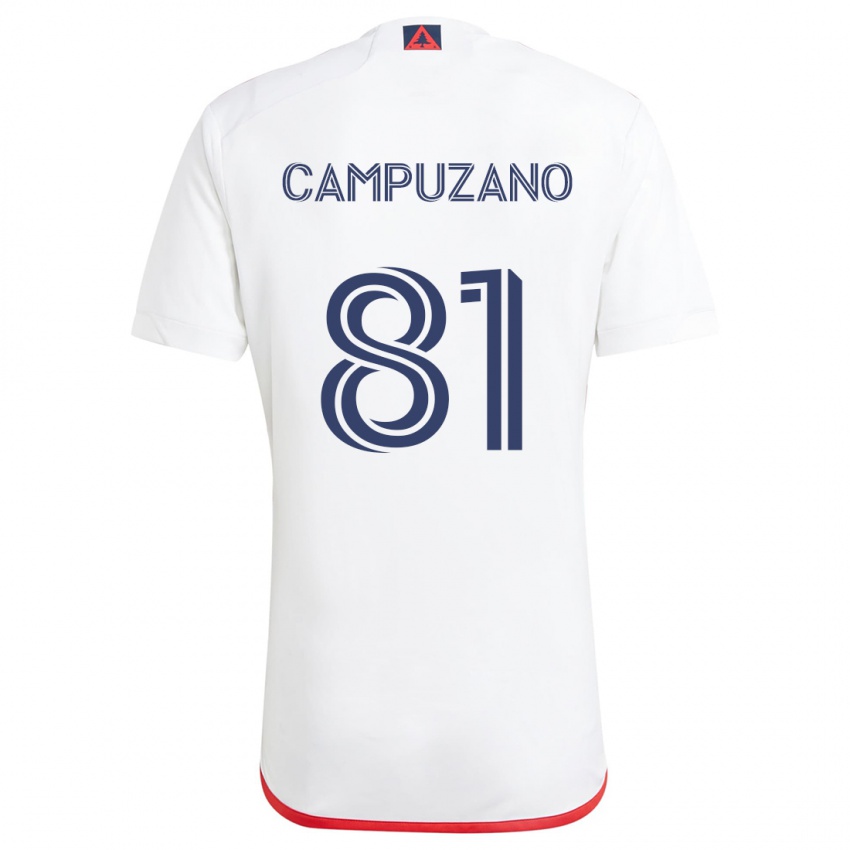 Niño Camiseta Nico Campuzano #81 Blanco Rojo 2ª Equipación 2024/25 La Camisa México