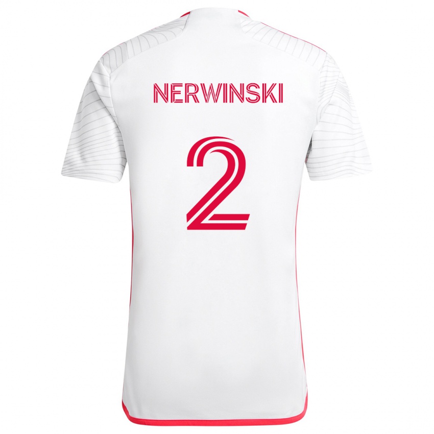 Niño Camiseta Jake Nerwinski #2 Blanco Rojo 2ª Equipación 2024/25 La Camisa México