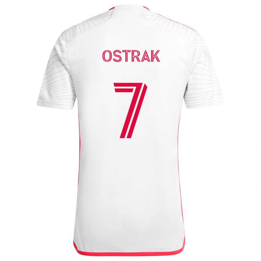 Niño Camiseta Tomás Ostrák #7 Blanco Rojo 2ª Equipación 2024/25 La Camisa México