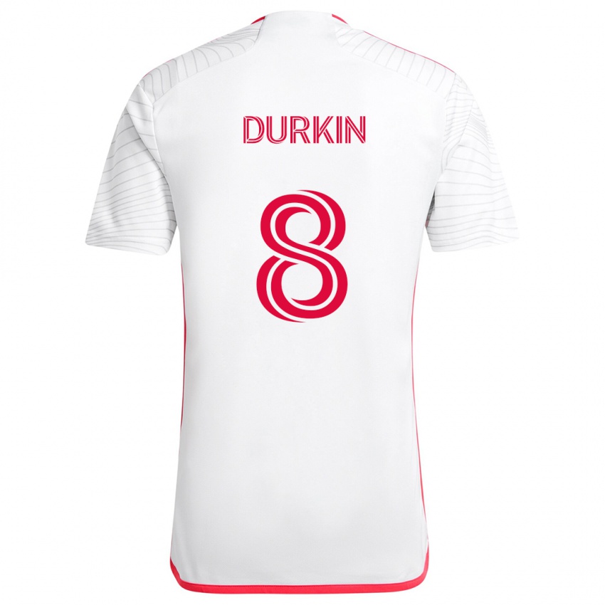 Niño Camiseta Chris Durkin #8 Blanco Rojo 2ª Equipación 2024/25 La Camisa México