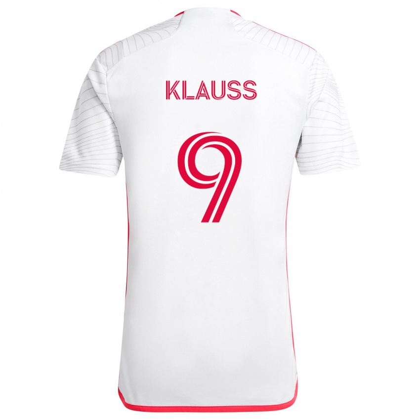 Niño Camiseta João Klauss #9 Blanco Rojo 2ª Equipación 2024/25 La Camisa México