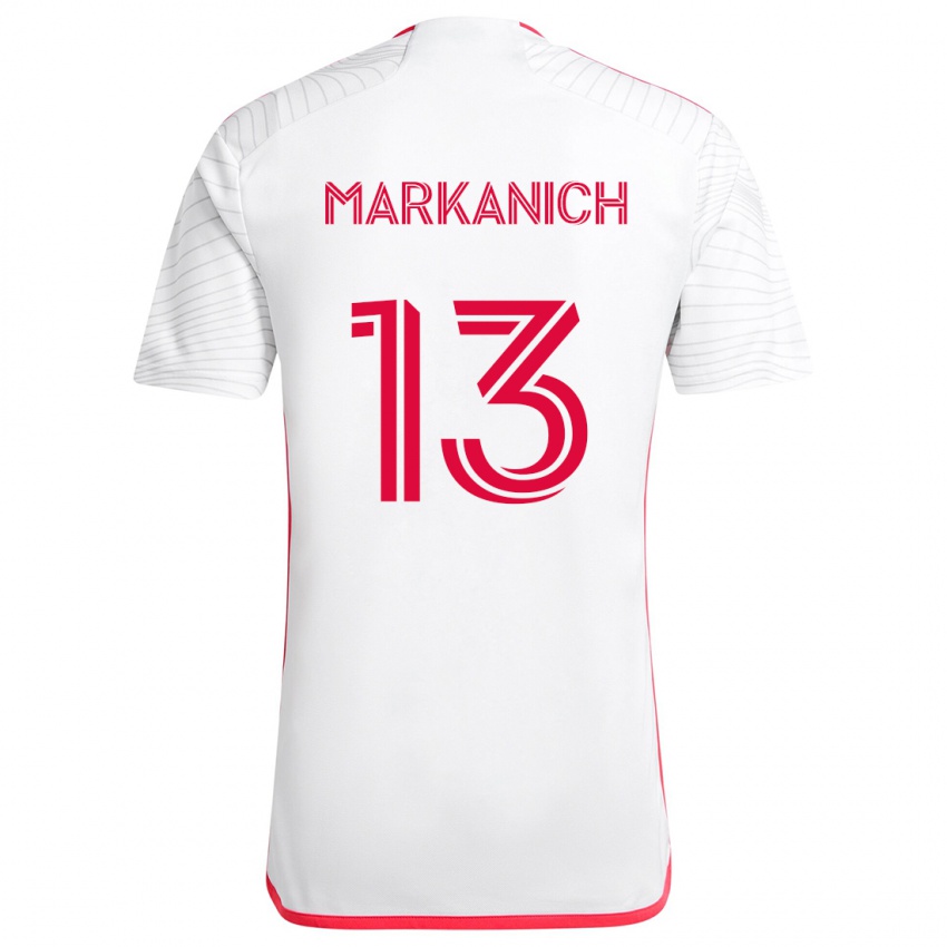 Niño Camiseta Anthony Markanich #13 Blanco Rojo 2ª Equipación 2024/25 La Camisa México