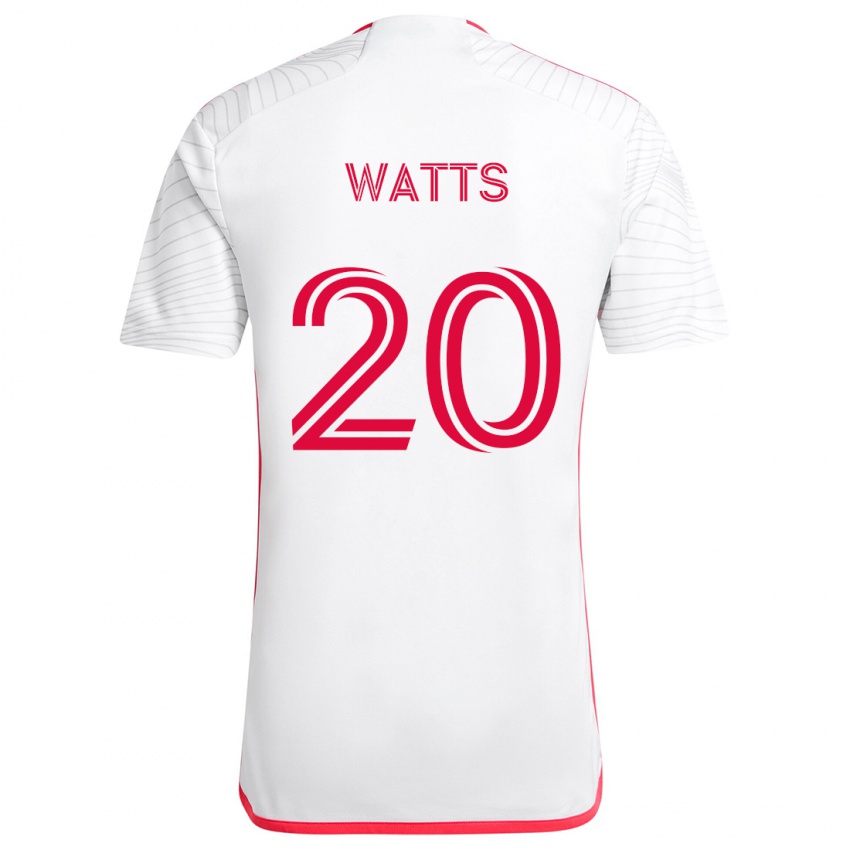 Niño Camiseta Akil Watts #20 Blanco Rojo 2ª Equipación 2024/25 La Camisa México