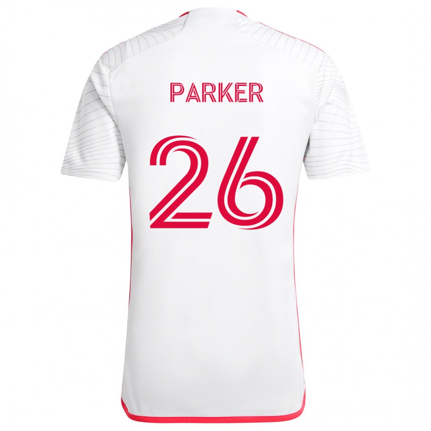 Niño Camiseta Tim Parker #26 Blanco Rojo 2ª Equipación 2024/25 La Camisa México