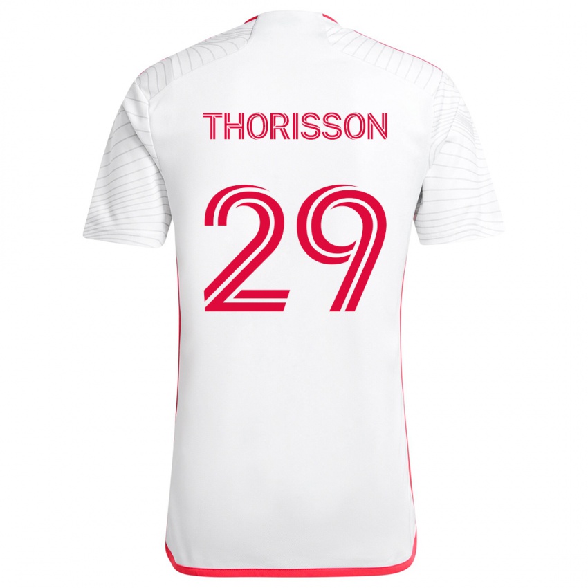 Niño Camiseta Nökkvi Thórisson #29 Blanco Rojo 2ª Equipación 2024/25 La Camisa México