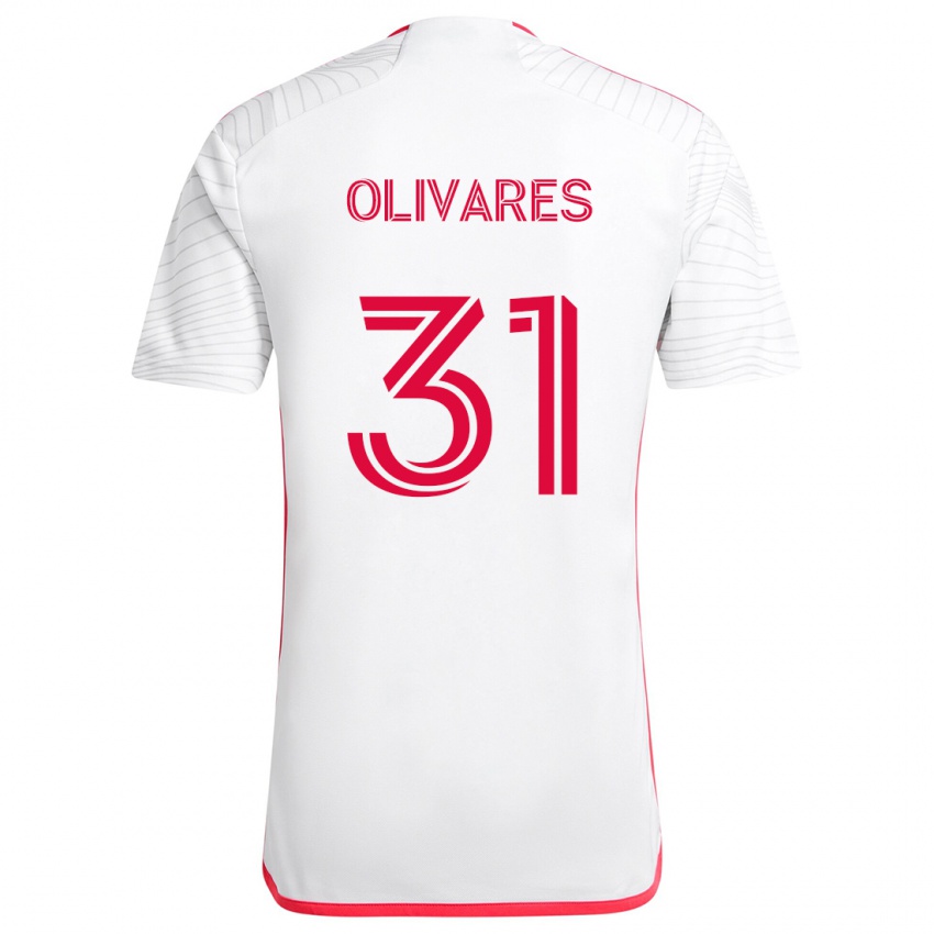 Niño Camiseta Christian Olivares #31 Blanco Rojo 2ª Equipación 2024/25 La Camisa México