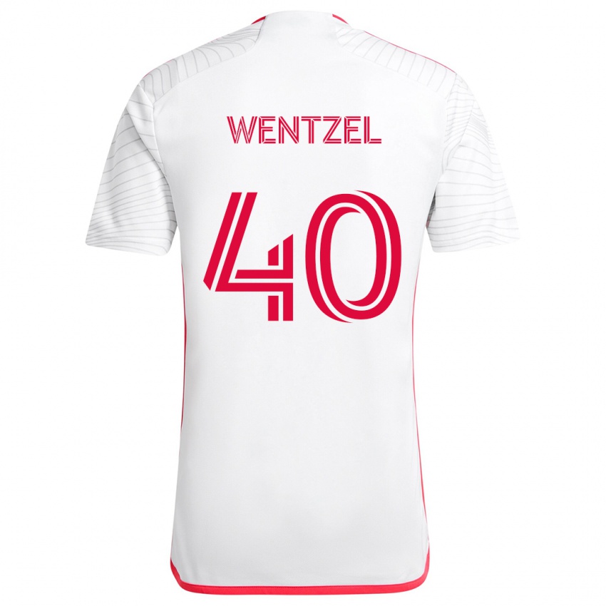 Niño Camiseta Michael Wentzel #40 Blanco Rojo 2ª Equipación 2024/25 La Camisa México