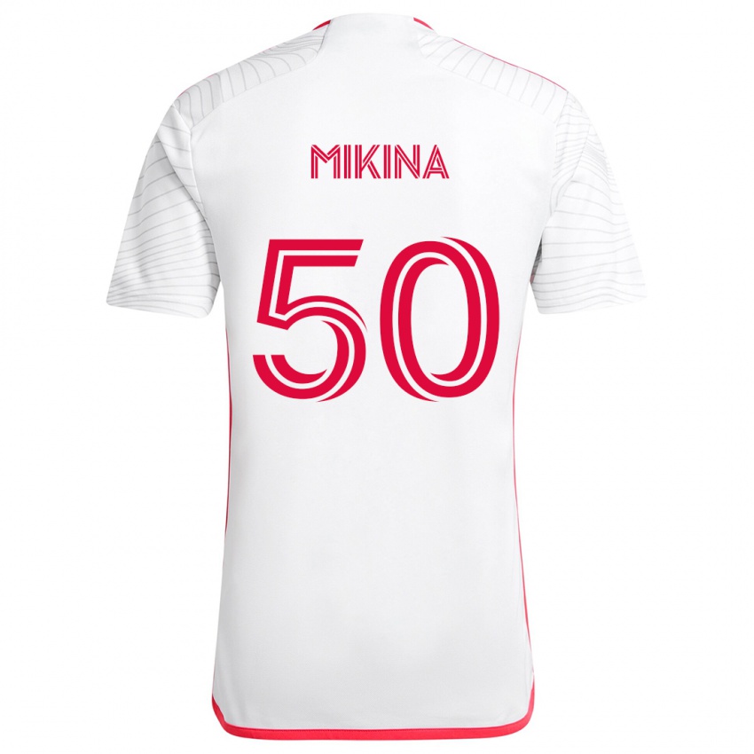 Niño Camiseta Gabriel Mikina #50 Blanco Rojo 2ª Equipación 2024/25 La Camisa México