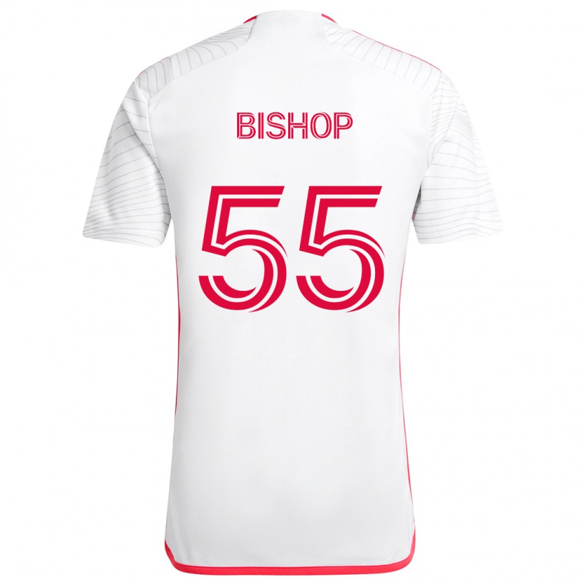 Niño Camiseta Nick Bishop #55 Blanco Rojo 2ª Equipación 2024/25 La Camisa México