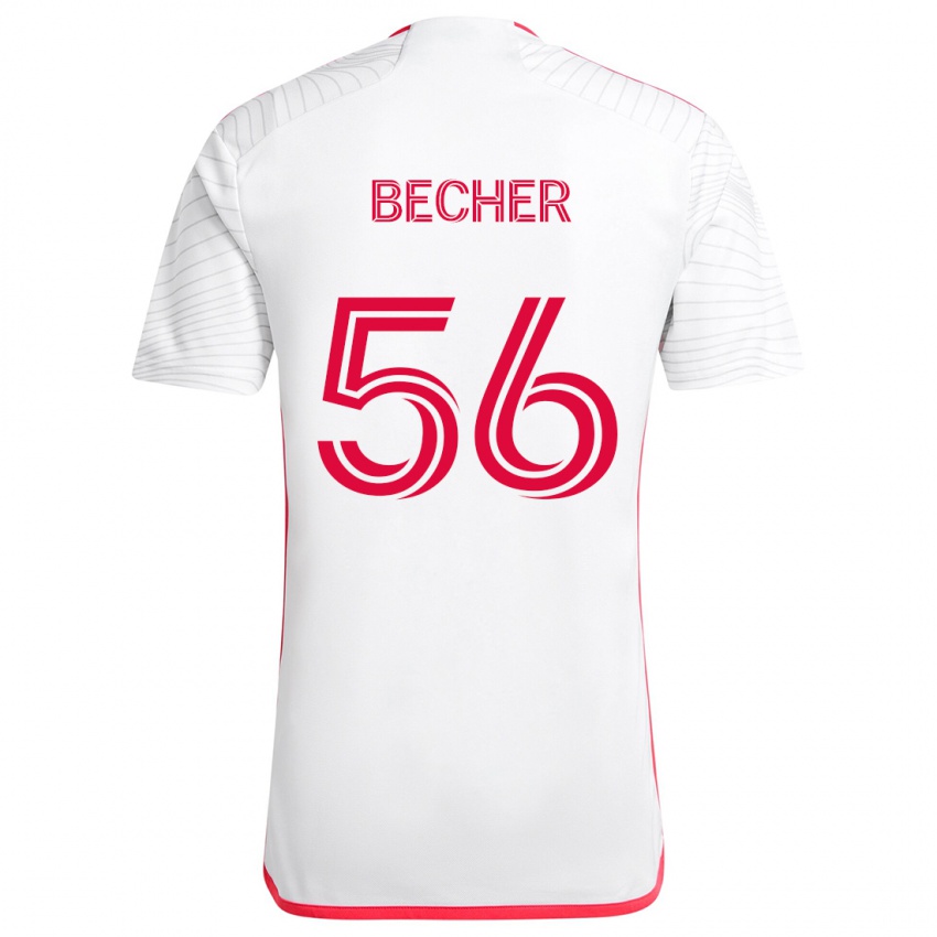 Niño Camiseta Ryan Becher #56 Blanco Rojo 2ª Equipación 2024/25 La Camisa México