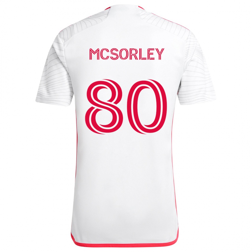 Niño Camiseta Brendan Mcsorley #80 Blanco Rojo 2ª Equipación 2024/25 La Camisa México