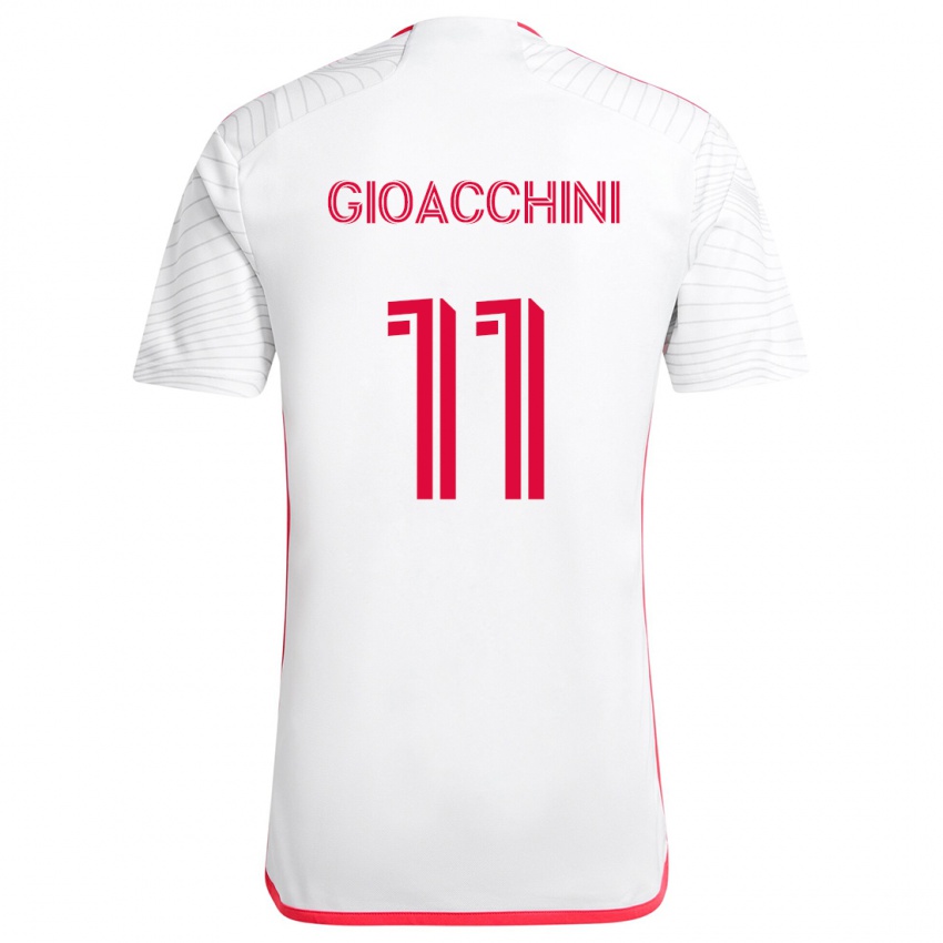 Niño Camiseta Nicholas Gioacchini #11 Blanco Rojo 2ª Equipación 2024/25 La Camisa México