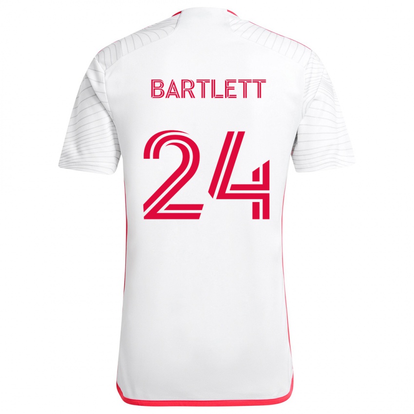 Niño Camiseta Lucas Bartlett #24 Blanco Rojo 2ª Equipación 2024/25 La Camisa México