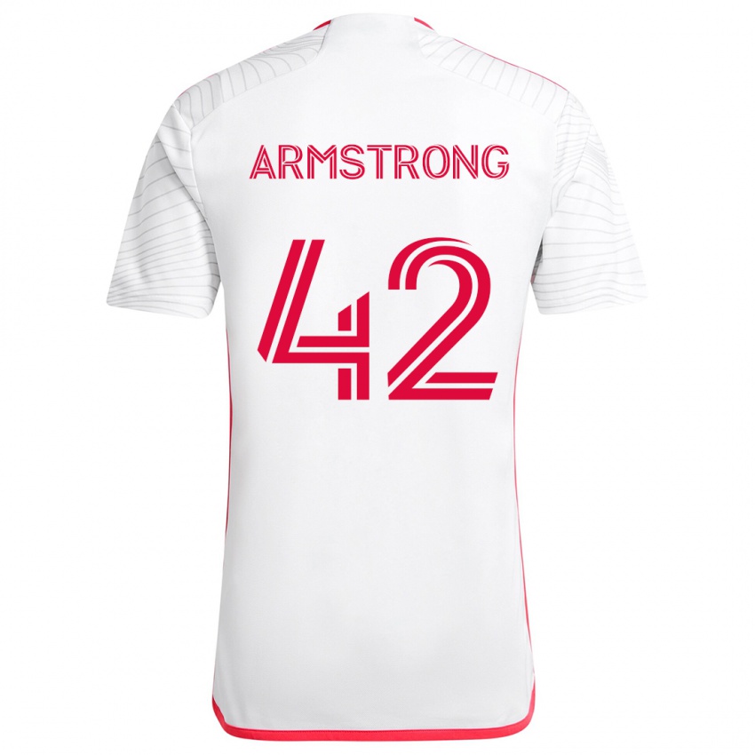 Niño Camiseta Ezra Armstrong #42 Blanco Rojo 2ª Equipación 2024/25 La Camisa México