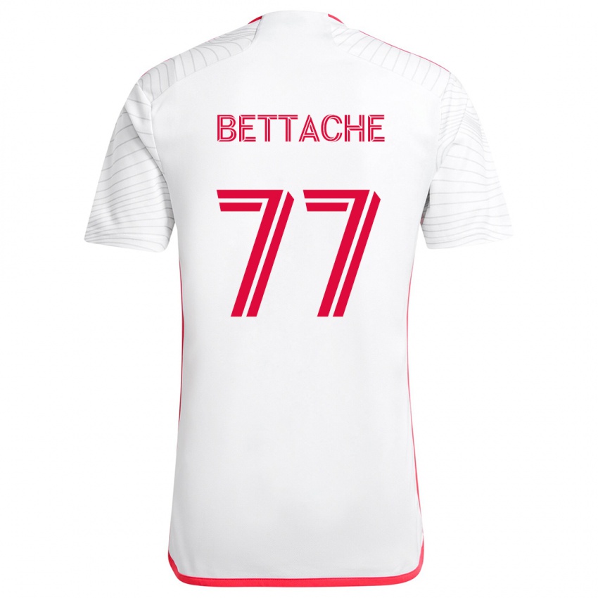 Niño Camiseta Faysal Bettache #77 Blanco Rojo 2ª Equipación 2024/25 La Camisa México