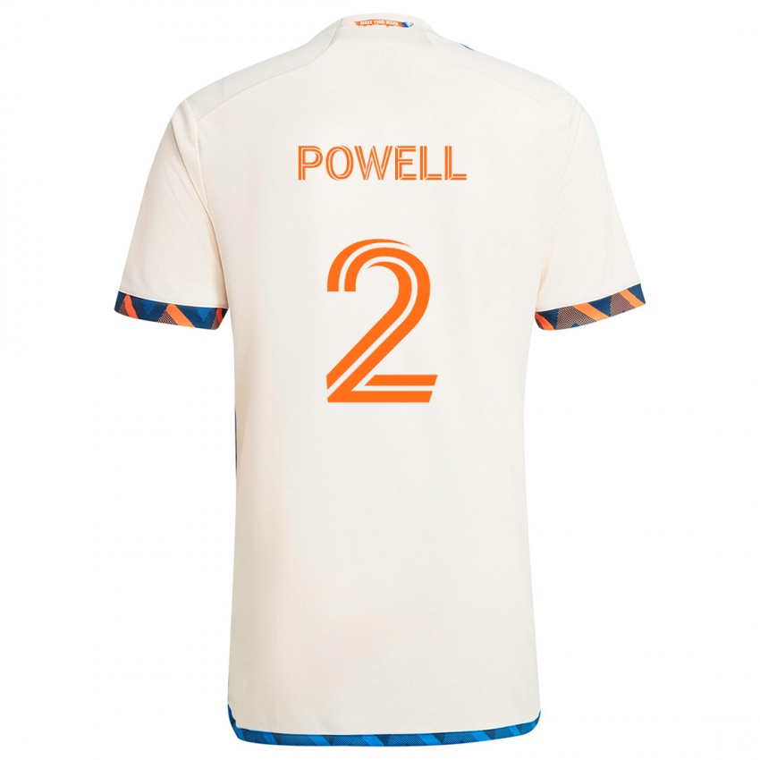 Niño Camiseta Alvas Powell #2 Blanco Naranja 2ª Equipación 2024/25 La Camisa México