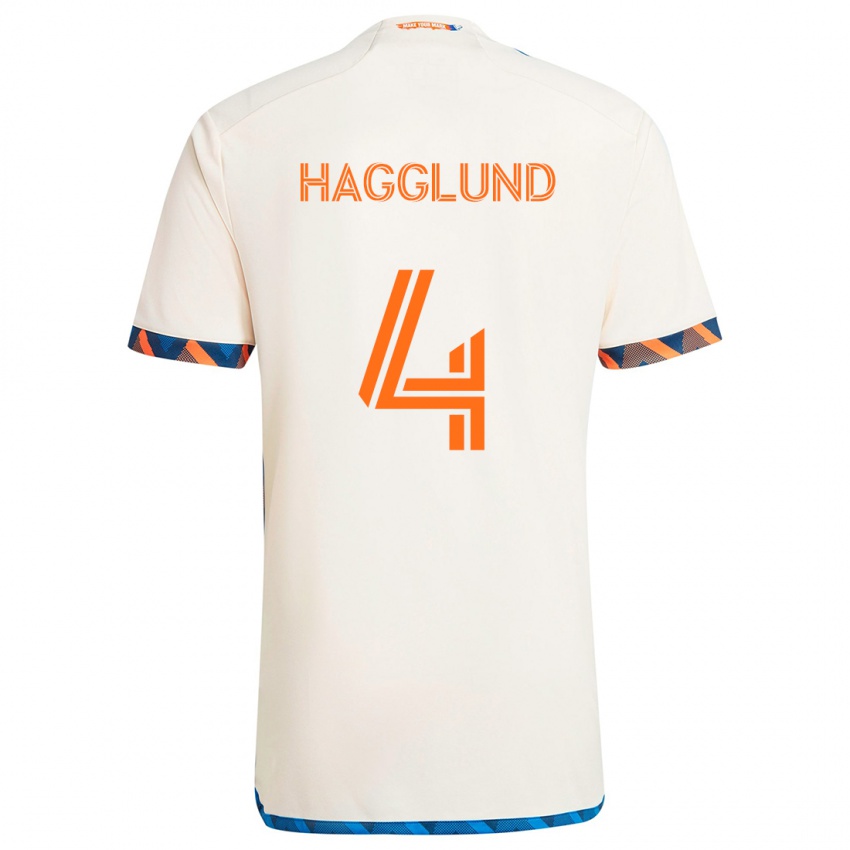 Niño Camiseta Nick Hagglund #4 Blanco Naranja 2ª Equipación 2024/25 La Camisa México