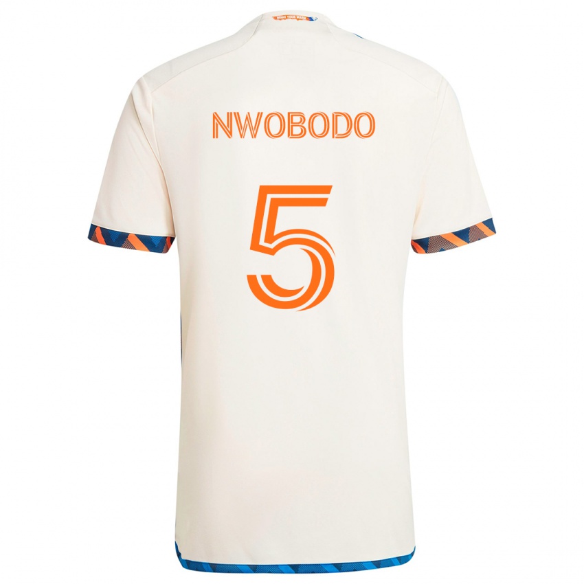 Niño Camiseta Obinna Nwobodo #5 Blanco Naranja 2ª Equipación 2024/25 La Camisa México