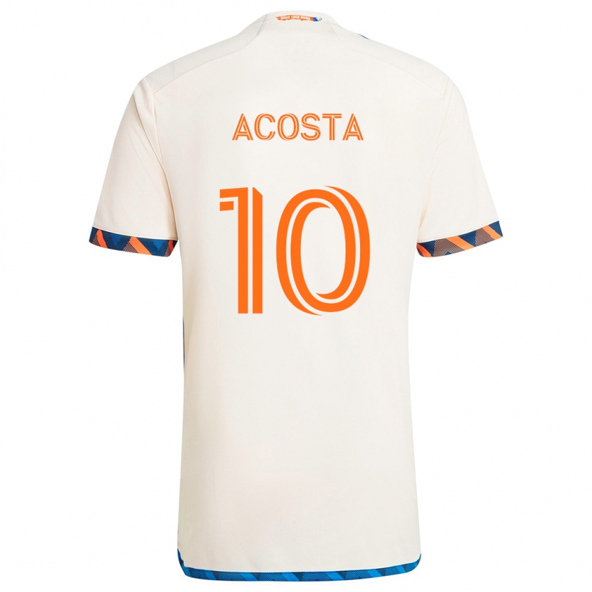 Niño Camiseta Luciano Acosta #10 Blanco Naranja 2ª Equipación 2024/25 La Camisa México