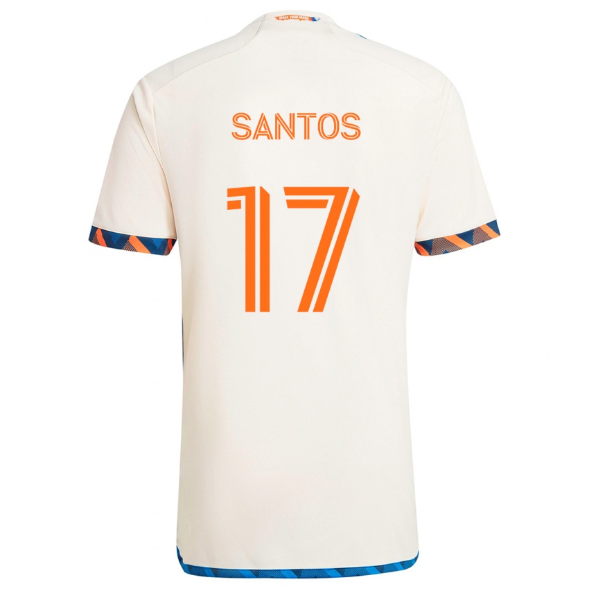 Niño Camiseta Sergio Santos #17 Blanco Naranja 2ª Equipación 2024/25 La Camisa México